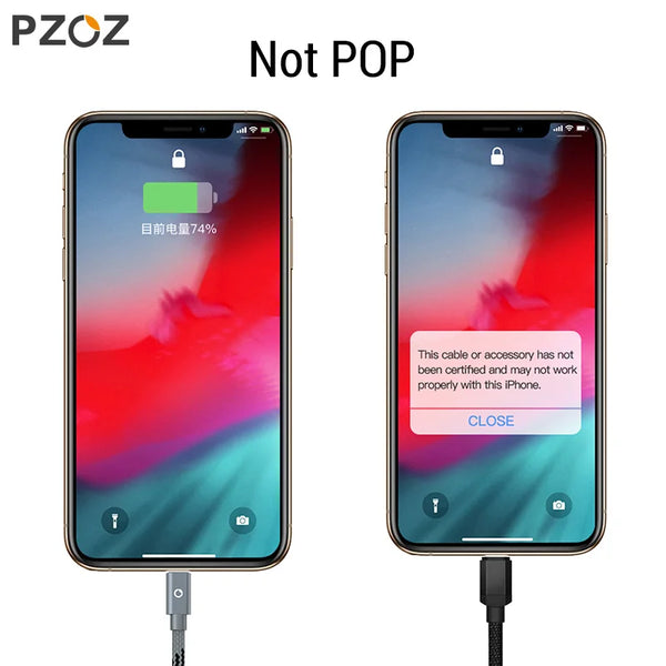 PZOZ 2m 3m For iphone 14 13 12 11 Xs Xr 8 7 charger usb cable phone fast charging cables and organizers fast charging charger