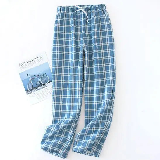 New Casual Women Sleepwear Pant Spring Autumn Cotton Pajamas Pants Plaid Couple's Home Wear Sleeping Trousers Men Pantalones
