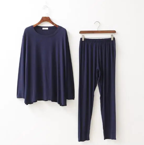 Loose modal cotton home clothes long sleeve autumn winter pajamas women large size ladies sleepwear pijama set lounge pyjama