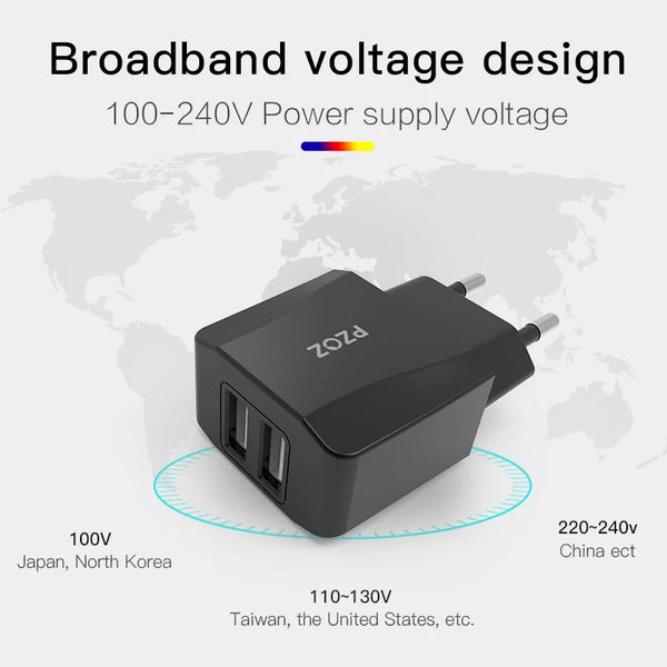 PZOZ For usb travel adapter wall charger EU Plug charging station mobile phone accessories iphone Samsung xiaomi oppo realme