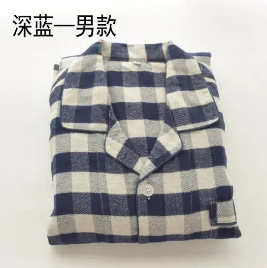 Fdfklak Large size spring autumn pijamas women long sleeve cotton pajamas set plaid couple's pijama sleepwear pyjama femme