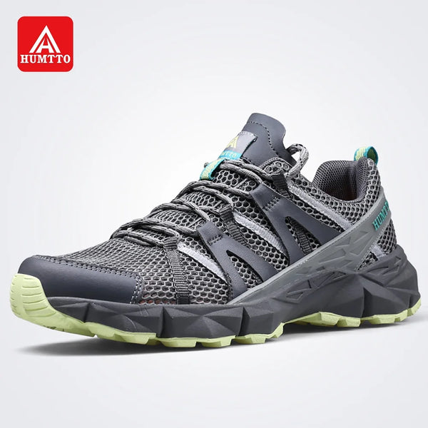 HUMTTO Men's Hiking Shoes Breathable Mesh Lightweight Lace-Up Non-slip Trekking Shoes Spring Summer Outdoor Sneakers Hot Sale
