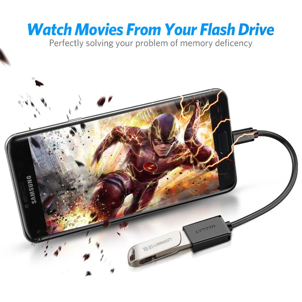 អាដាប់ទ័រខ្សែ Micro USB OTG Ugreen សម្រាប់ Xiaomi Redmi Note 5 ឧបករណ៍ភ្ជាប់ Micro USB សម្រាប់ Samsung S6 ថេប្លេត Android USB 2.0 OTG អាដាប់ទ័រ