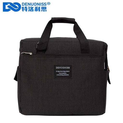 DENUONISS New 2020 Oxford Insulation Bag For Men Takeaway Shoulder Wine Cooler Bag Large Capacity Thermo Bag Black