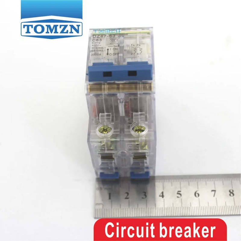 TOMZN 2P 32A Transparent Case Mini Circuit Breaker MCB DP