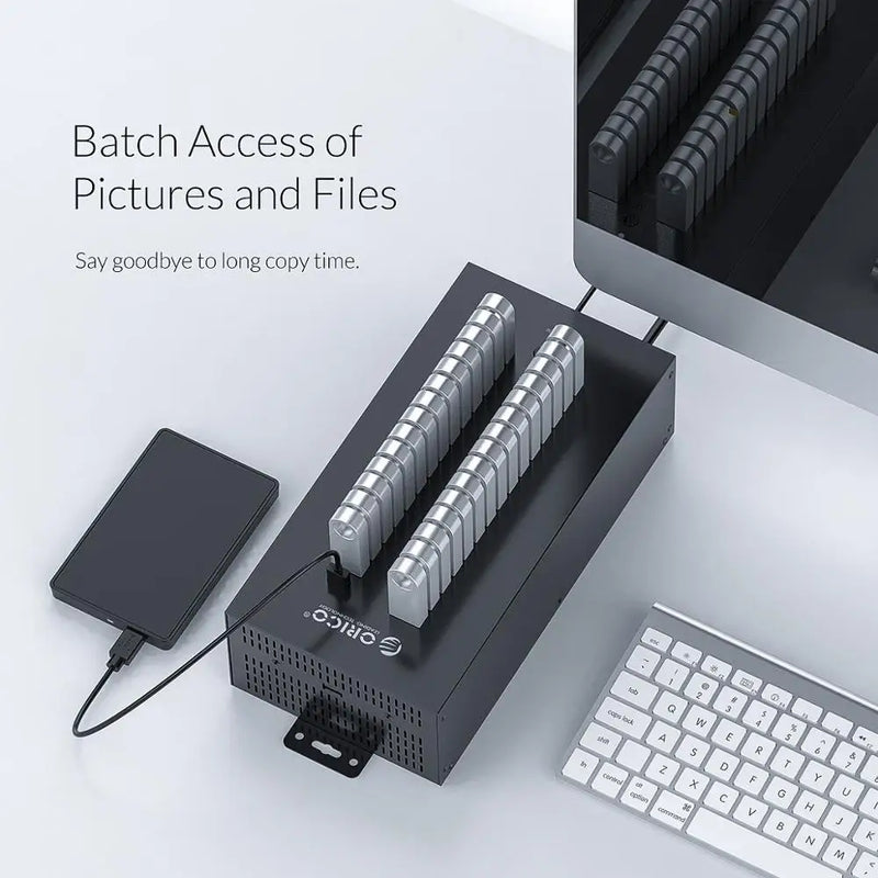 ORICO 30-port industrial USB2.0 hub for TF SD compatible card reader U disk data test batch replication