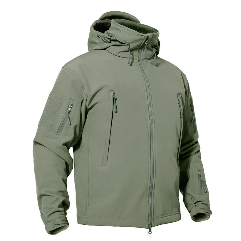TACVASEN Winter Softshell Jacket Mens Windproof Fleece Lined Jacket Coat Waterproof Work Jacket Coats Outdoor Hiking Windbreaker