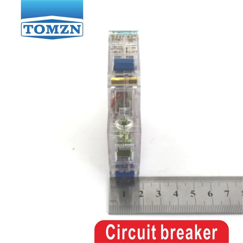 TOMZN 1P 40A 40ampere 230V 50/60HZ Transparent Case Mini Circuit Breaker MCB C45 Type