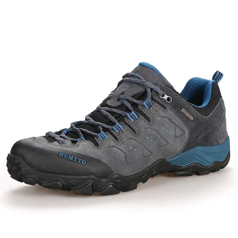 HUMTTO Men's Hiking Shoes Outdoor Mountains Trekking Leather Shoes Breathable Lace-up Shock Absorbing Sneakers Women Couple