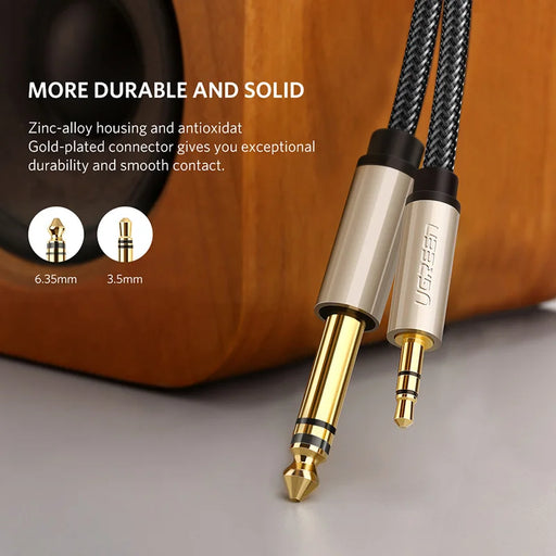 Ugreen 3.5mm to 6.35mm Adapter Aux Cable for Mixer Amplifier CD Player Speaker Gold Plated 3.5 Jack to 6.5 Jack Male Audio Cable