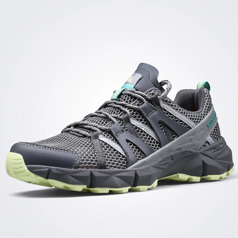 HUMTTO Men's Hiking Shoes Breathable Mesh Lightweight Lace-Up Non-slip Trekking Shoes Spring Summer Outdoor Sneakers Hot Sale
