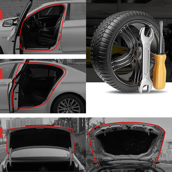 Car Door Seal Strips Sticker Weatherstrip Rubber B Shape Door Seals Sound Insulation Auto Door Sealant Automobiles Accessories