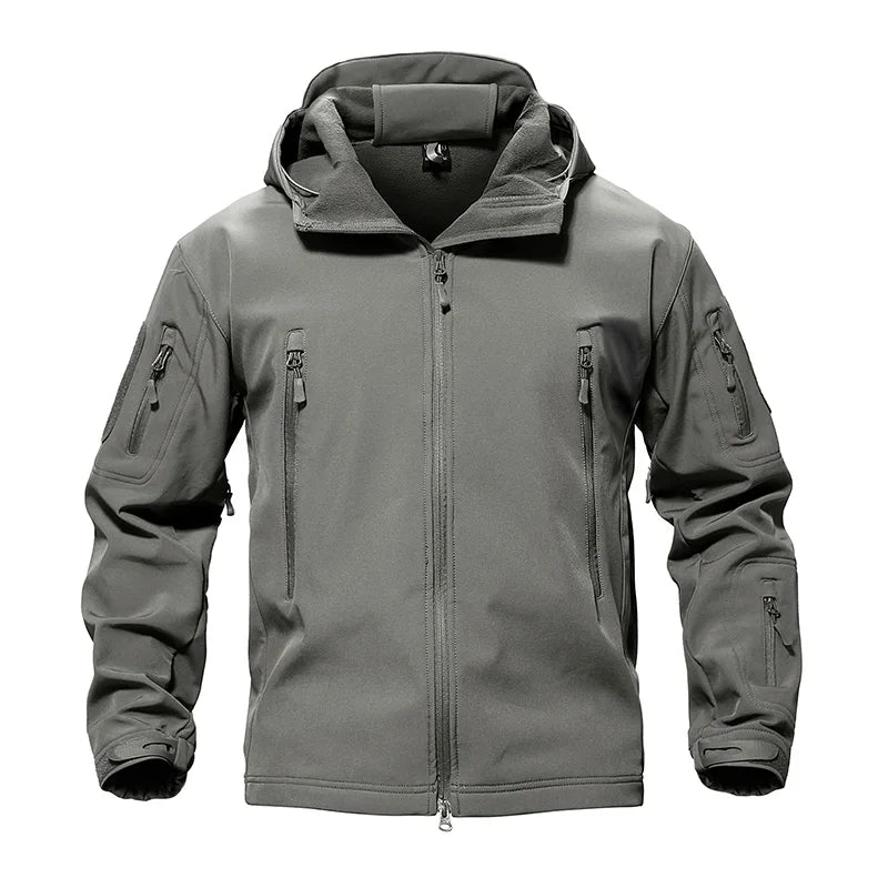 TACVASEN Solid Waterproof Fleece Lined Jacket Mens Jacket Softshell Outwear Coat Windbreaker Outdoor Warm Clothes with Pockets