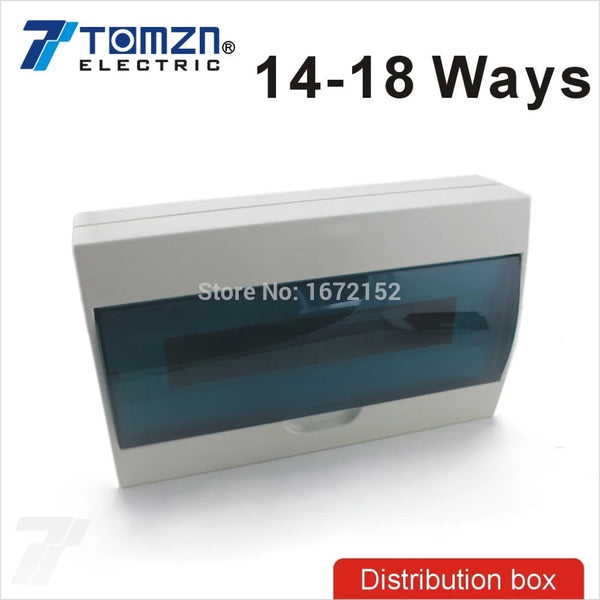 TOMZN 14-18 Ways Plastic Distribution Box for Circuit Breaker Indoor on the Wall