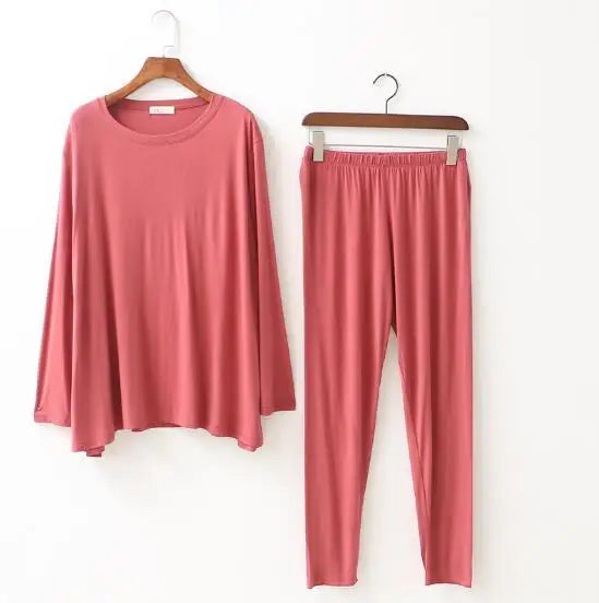 Loose modal cotton home clothes long sleeve autumn winter pajamas women large size ladies sleepwear pijama set lounge pyjama