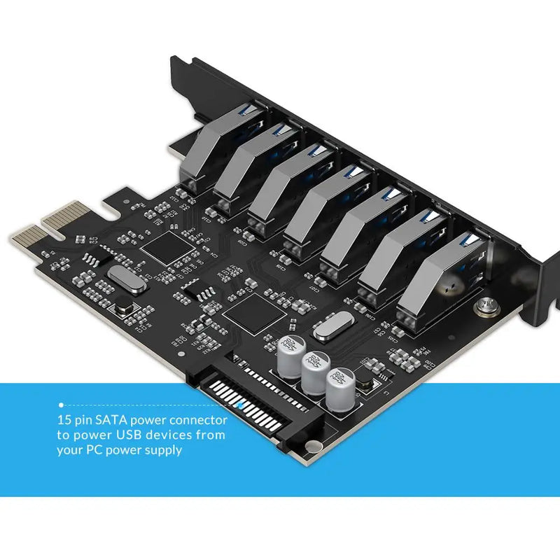 ORICO SuperSpeed 7 Port USB 3.0 PCI-E Express Card with a 15pin SATA Power Connector PCIE Adapt
