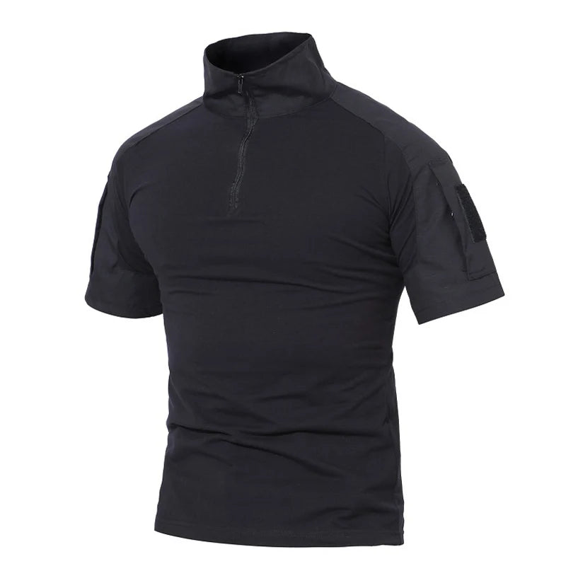 TACVASEN Men's Short Sleeve T-Shirts With Zipper Pockets Mens Summer Solid T Shirts Safari Tee Shirts Hiking Work Clothing