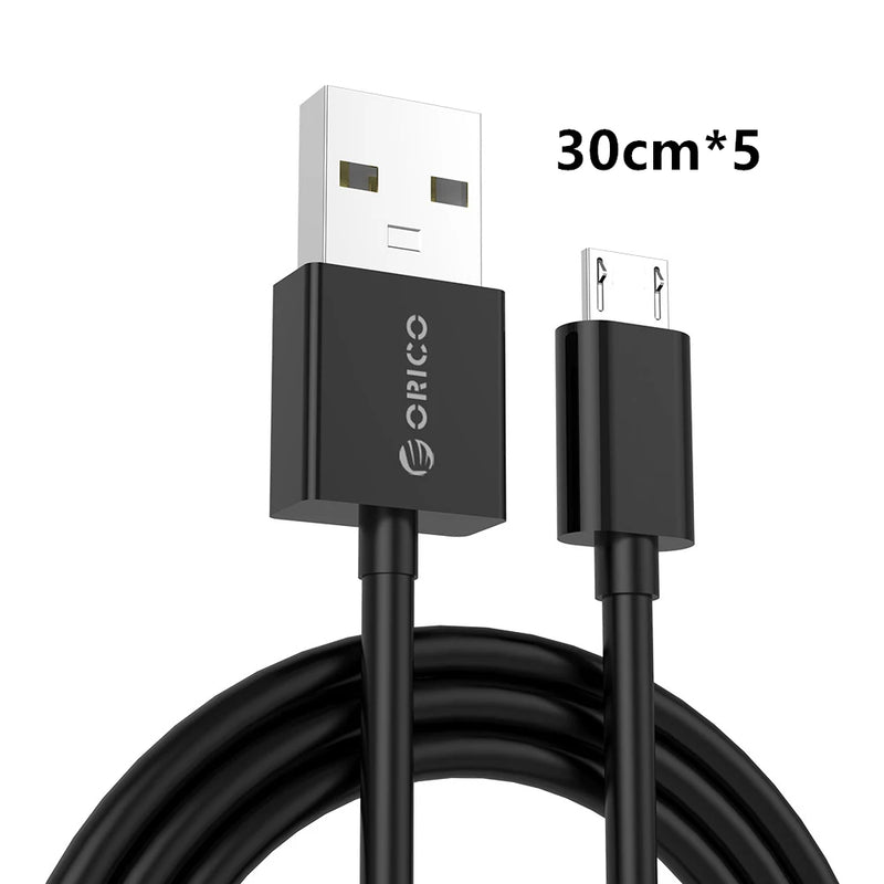 ORICO Micro USB 2.0 Charging Data usb cable charging cable for Smartphones 30cm*5 - Black / White for redmi k20 pro