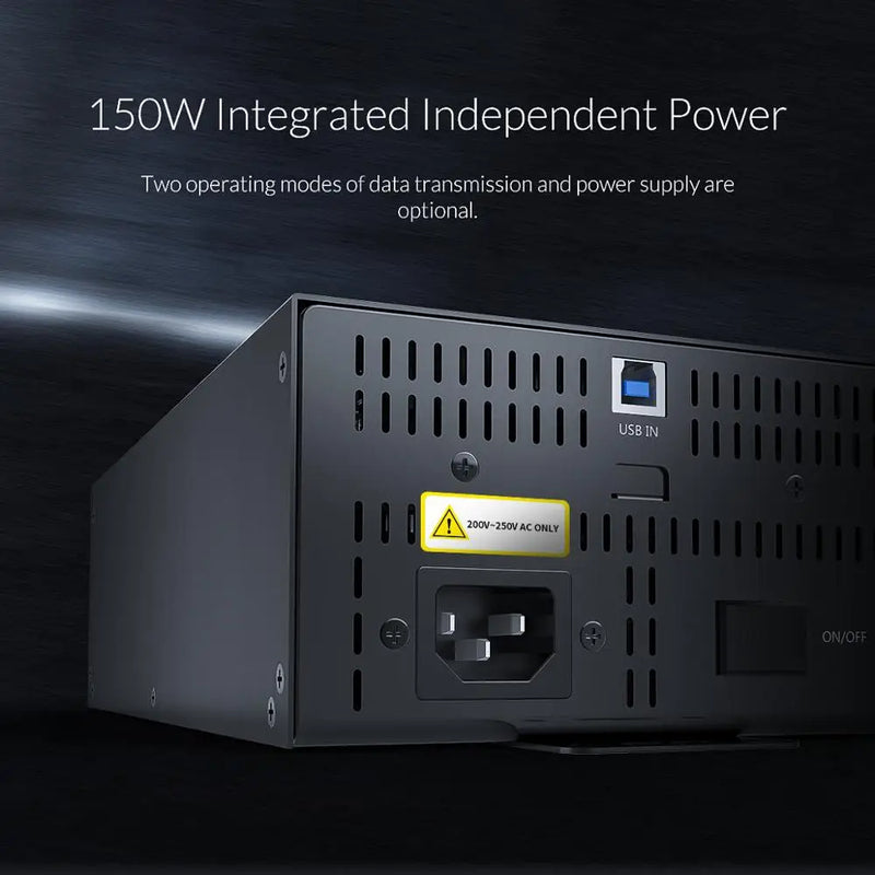 ORICO IH20P USB2.0 HUB 20 Ports Industrial USB Splitter  With 150w integrated independent Power Adapter For Windows Mac OS Linux