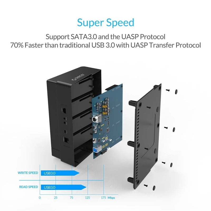 ORICO 4 Bay Hard Drive Docking Station with Offline Clone SATA to USB 3.0 HDD Docking Station for 2.5/3.5 inch HDD