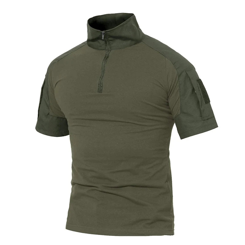 TACVASEN Men's Short Sleeve T-Shirts With Zipper Pockets Mens Summer Solid T Shirts Safari Tee Shirts Hiking Work Clothing