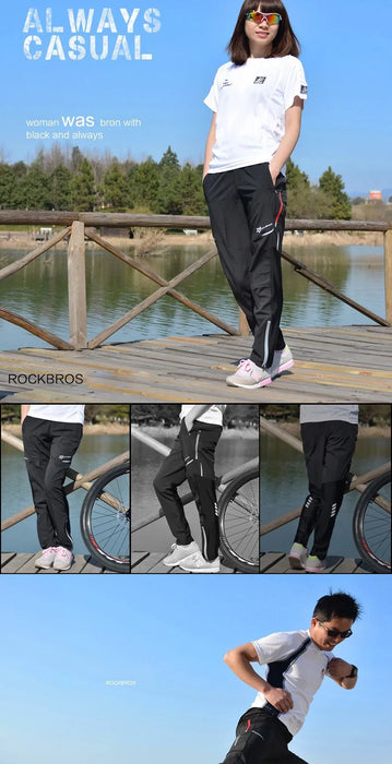 ROCKBROS Bike Cycling Pants Men Women Sport Breathable Summer Reflective Pants Riding Bicycle Bike Fishing Fitness Trousers