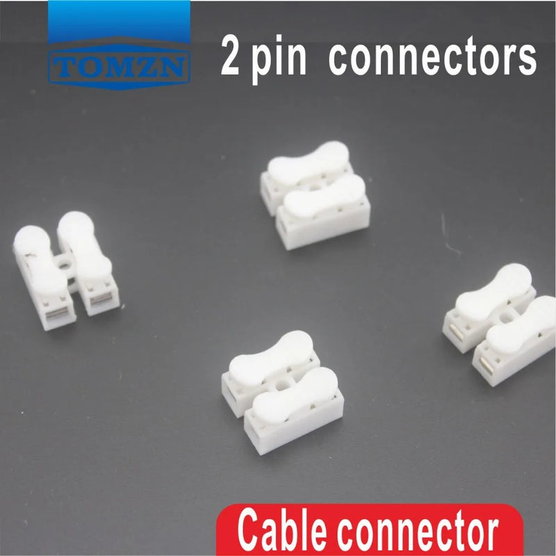 TOMZN 500Pcs 2 pin push quick cable connector terminal Wiring Terminal 10A 250V