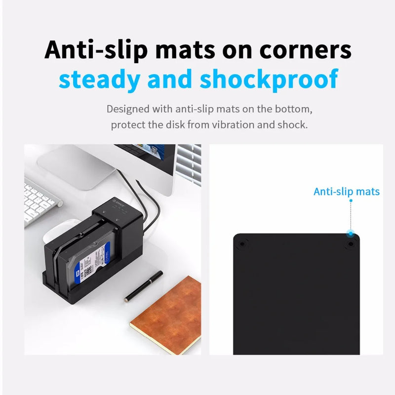 ORICO 2 Bay HDD Docking Station with Offline Clone SATA to USB 3.0 Hard Drive Docking Station for 2.5/3.5 inch Hard Drive Case