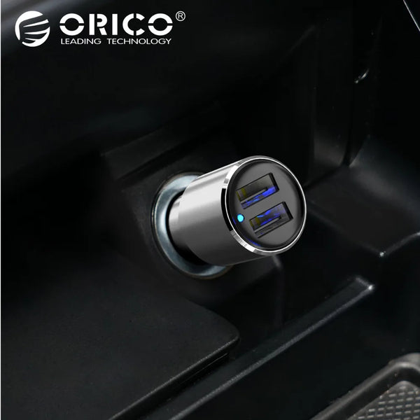 ORICO 12W Universal Car Charger Travel Phone Charger Dual  Mini Car-charger Power Socket Adapter Cigarette Lighter Splitter