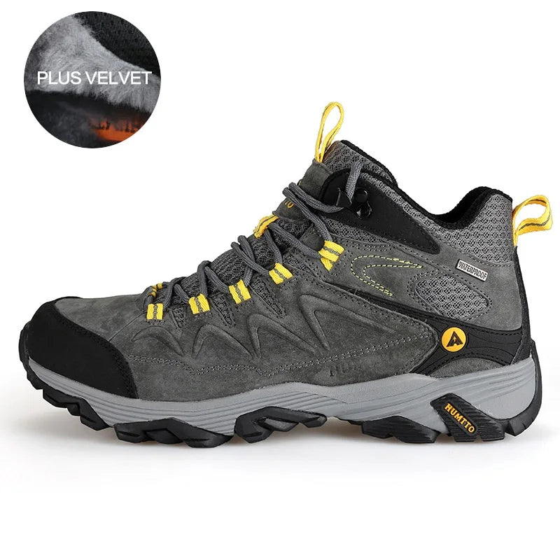 HUMTTO Hiking Shoes Men Winter Outdoor Sports Climbing Shoes Non - slip Warm Lace-up Trekking high-top Sneakers Big Size