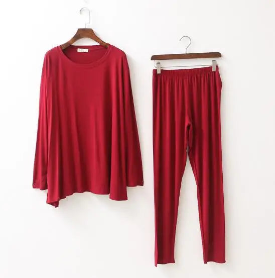 Loose modal cotton home clothes long sleeve autumn winter pajamas women large size ladies sleepwear pijama set lounge pyjama