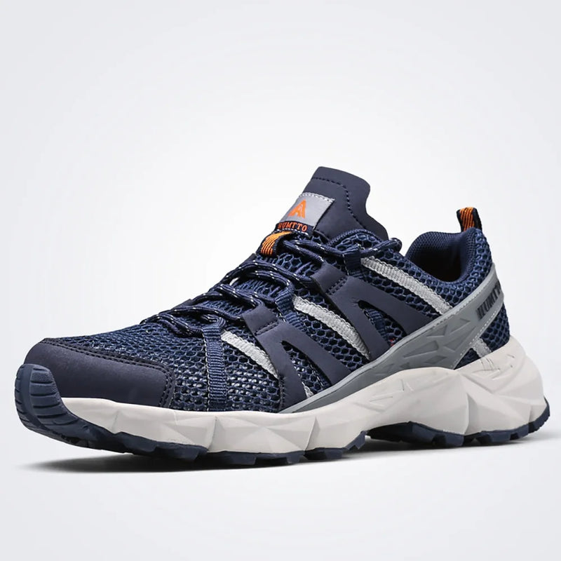 HUMTTO Men's Hiking Shoes Breathable Mesh Lightweight Lace-Up Non-slip Trekking Shoes Spring Summer Outdoor Sneakers Hot Sale