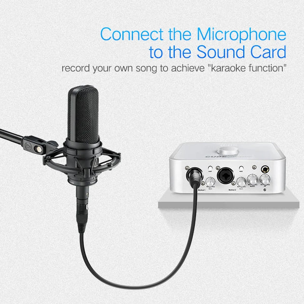 ខ្សែ XLR Ugreen សម្រាប់មីក្រូហ្វូន Karaoke Sound Cannon Cable Plug XLR Extension Microphone Cable for Audio Mixer Amplifiers XLR Cord