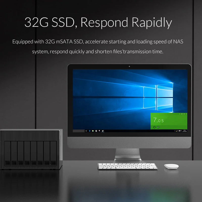 ORICO 3.5''NAS 4 Bay Network Attached Storage with RAID Gen7 RJ45 Audio 48TB for enterprise