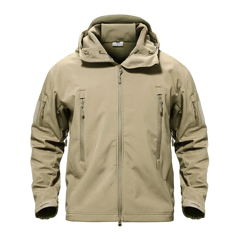 TACVASEN Solid Waterproof Fleece Lined Jacket Mens Jacket Softshell Outwear Coat Windbreaker Outdoor Warm Clothes with Pockets