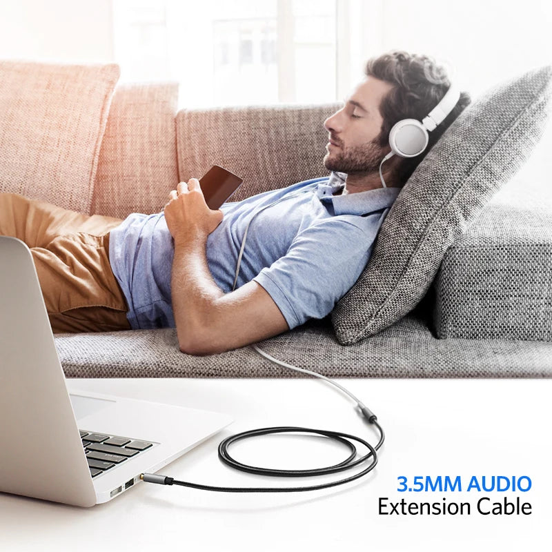 Ugreen 3.5mm Extension Audio Cable Male to Female Aux Cable Headphone Cable 3.5 mm extension cable for iPhone 6s MP3 MP4 Player