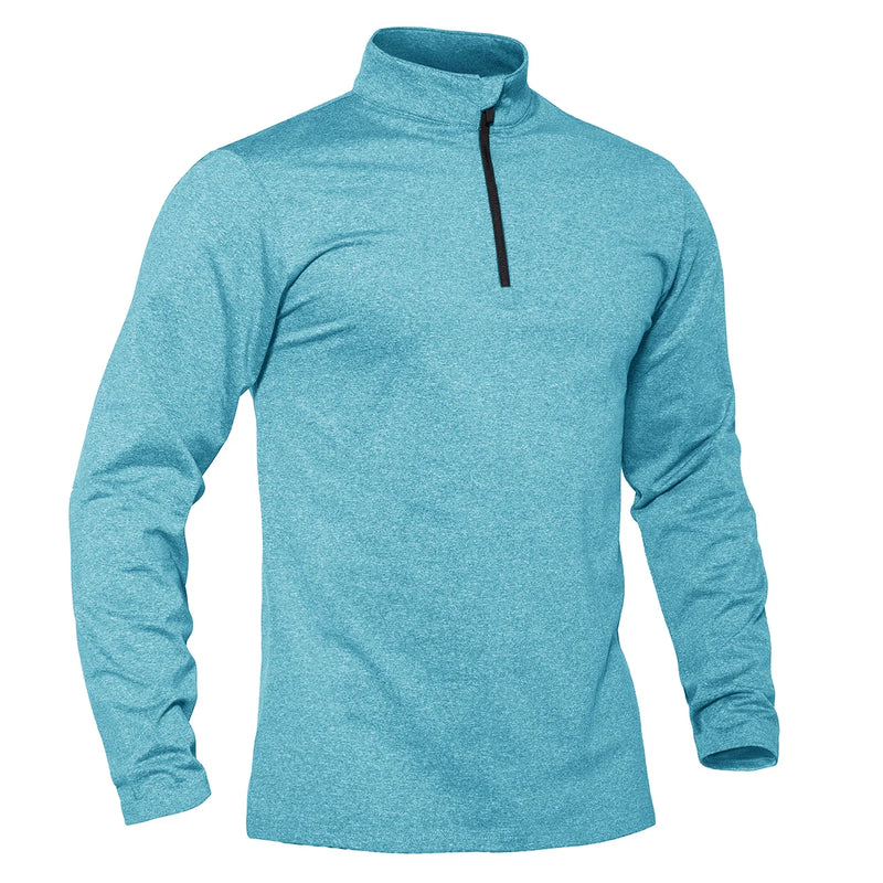 TACVASEN Spring/Fall Thermal Sports Sweater Men's 1/4 Zipper Tops Breathable Gym Running T Shirt Pullover Male Activewear