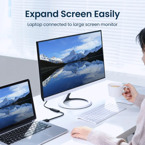 ឧបករណ៍ភ្ជាប់ UGREEN 4K Displayport DP ទៅ HDMI 1080P Display Port Cable Converter សម្រាប់កុំព្យូទ័រ Laptop Projector Adapter Displayport ទៅ HDMI
