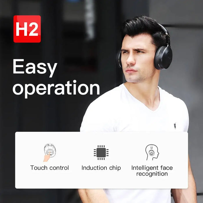 Bluedio H2 Wireless Bluetooth Headphones ANC Wireless Headset HIFI Sound Step Counting SD-Card Slot Cloud APP Earphone For MP3
