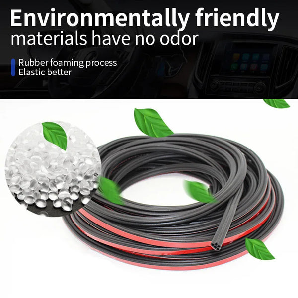 Car Door Rubber Seal Strip Auto Door Seals Accessory Double Layer Protector Seal Noise Insulation for Door Hood Trunk Sealants