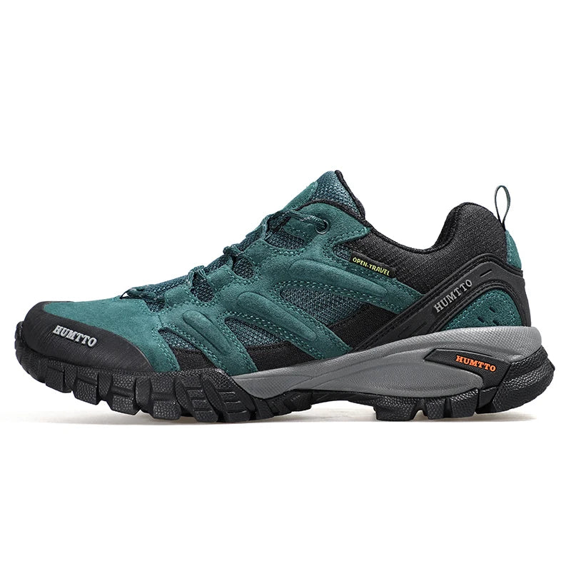 HUMTTO Hiking Shoes for Men Outdoor Sports Camping Shoe Tactical Sneakers Cow Suede Genuine Leather Breathable Non-slip Big Size