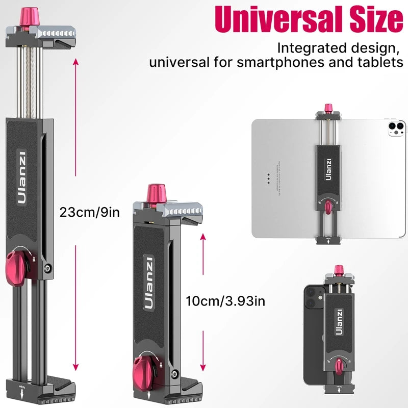 Ulanzi U-Pad III ឧបករណ៍ តោង ទូរស័ព្ទ លើ ថេប្លេត ដែល ធ្វើ ពី លោហៈ ជា សកល ក្ដាប់ វីស Arca 1/4 សម្រាប់ ជើង កាមេរ៉ា ថេប្លេត សម្រាប់ iPad Pro 12.9 អ៊ីញ iPad Air