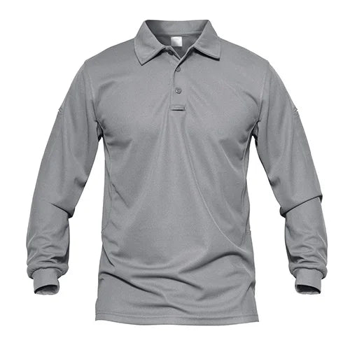 TACVASEN Men Outdoor T-shirts Work Polos Summer Quick Dry T-shirts Long Sleeve Lightweight Golf T-shirts Tee Tops