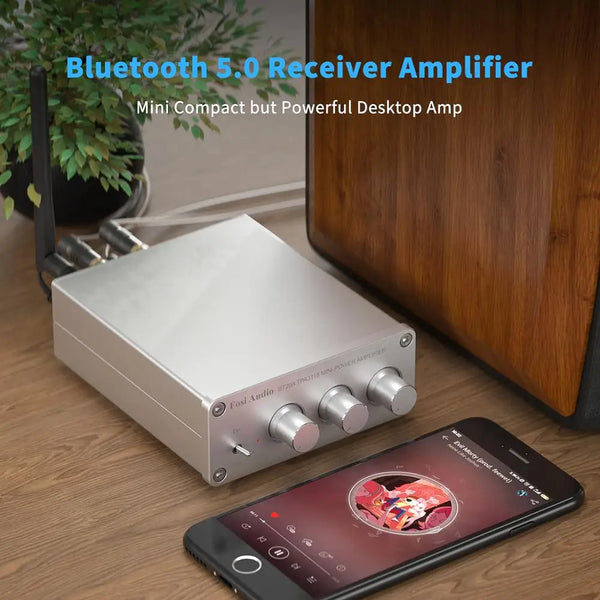 ឧបករណ៍បំពងសម្លេង Fosi Audio BT20A Bluetooth 5.0 ឧបករណ៍បំពងសម្លេងឌីជីថល 2*100W Mini HiFi Class D សម្រាប់គេហដ្ឋាន