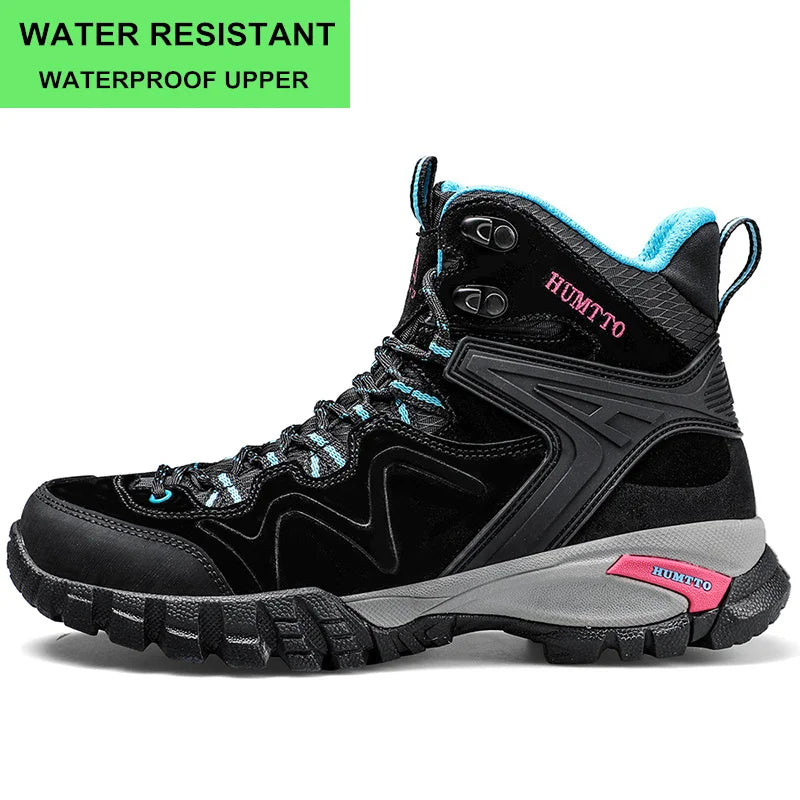 HUMTTO Woman Hiking Shoes Outdoor Mountain Camping Waterproof Sneakers for Women Leather Sport Hunting Climbing Trekking Boots