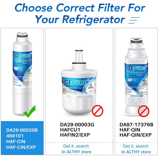 ICEPURE Refrigerator Water Filter Replacement for Samsung DA29-00020B, DA29-00020A, HAF-CIN EXP & KENMORE 469101 -NSF 42 NSF 372