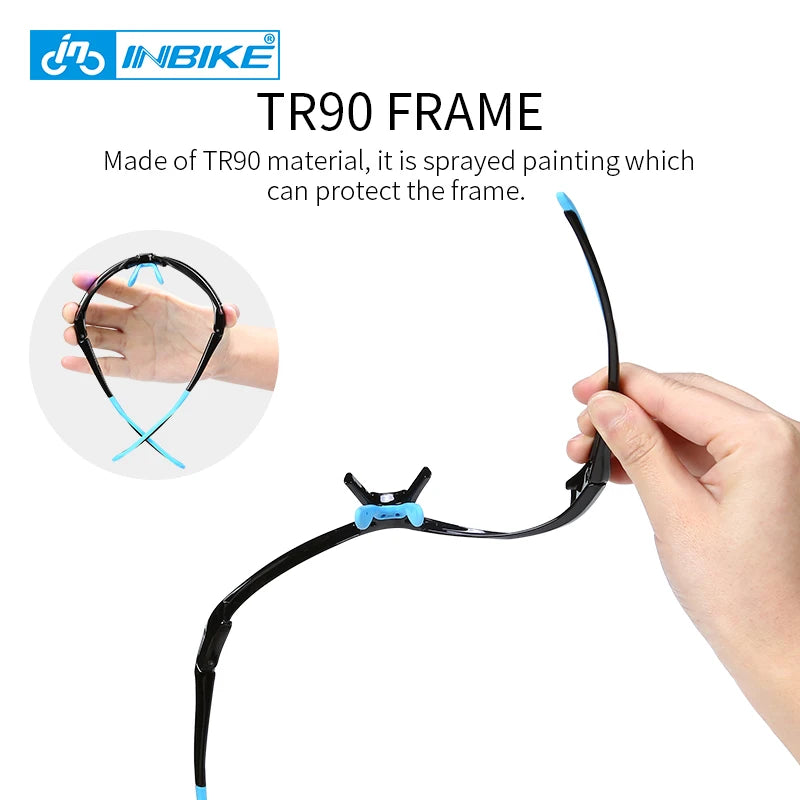 INBIKE Polarized Cycling Glasses MTB Bicycle Sunglasses Men Bike Road Galsses 5 Lenses Goggles for Riding Protection Accessories