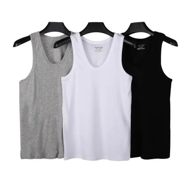 2026 New Men White Cotton Tank Top, Fitness Sexy Sleeveless Sport T-Shirt,Elegant Man Bottoming Tees Streetwear White Tanks Vest