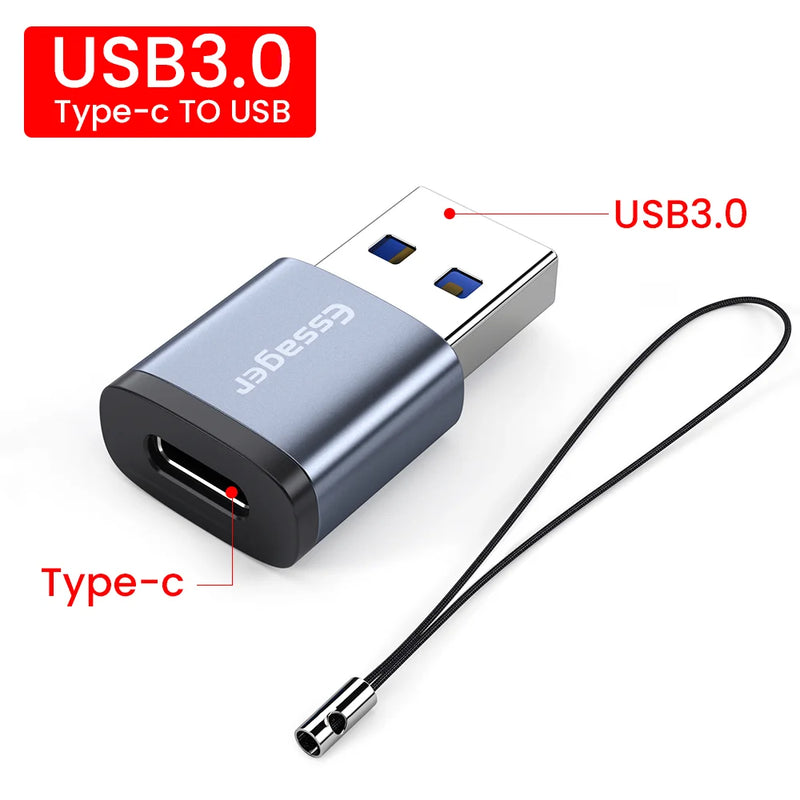 ឧបករណ៍ភ្ជាប់ OTG Essager USB Type C Type-C USB-C Male ទៅ USB 3.0 Female Converter សម្រាប់ Macbook Xiaomi Mi Samsung USBC OTG Connector