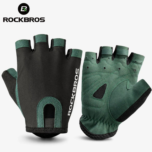 ROCKBROS Cycling Gloves Breathable Sweat-Wicking Net Bicycle Half Gloves Men Women High Stretch Fabric Sports Bike Gloves